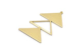Brass Triangle Charm, 4 Raw Brass Triangle Charms With 1 Loop (47x30x1mm) M01793