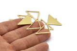Brass Triangle Charm, 4 Raw Brass Triangle Charms With 1 Loop (47x30x1mm) M01809