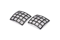 Siyah Kareler Charm, 6 Oksitlenmiş Siyah Pirinç Kare (23 mm) Bs 1280