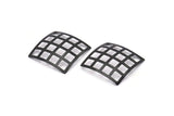 Siyah Kareler Charm, 6 Oksitlenmiş Siyah Pirinç Kare (23 mm) Bs 1280