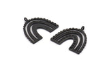Black Charm, 2 Oxidized Black Brass, Black Pendants, Charm Pendants, Black U Shape Charms With 1 Loop (24x22x1.2mm) N1471 H1335