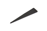 Siyah Üçgen Tılsımı, 1 Delikli 3 Çekiçlenmiş Oksitlenmiş Siyah Pirinç Üçgen Tılsımı (11x50x1,2 mm) N0276