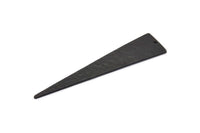 Black Triangle Charm, Hammered Oxidized Black Brass Triangle Charms With 1 Hole (14x63x1.2mm) N0435 H0510