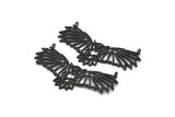 Siyah Baykuş Tılsımı, 2 Halkalı Oksitlenmiş Siyah Pirinç Baykuş Kolye (58x21x1mm) N1457 H1377