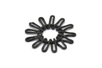 Black Sun Pendant, Oxidized Black Brass Sunny Pendant (39x2.2mm) BS 1988 H1348