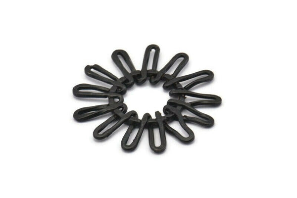 Black Sun Pendant, Oxidized Black Brass Sunny Pendant (39x2.2mm) BS 1988 H1348