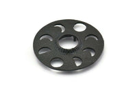 Ay Evreleri Kolye, Oksitlenmiş Siyah Pirinç Daire Kolye, Ped Boyutu 11 mm, Küpe Bulguları (34x1,2 mm) BS 1899 H1350