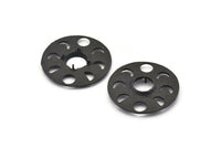 Ay Evreleri Kolye, Oksitlenmiş Siyah Pirinç Daire Kolye, Ped Boyutu 11 mm, Küpe Bulguları (34x1,2 mm) BS 1899 H1350