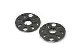Ay Evreleri Kolye, Oksitlenmiş Siyah Pirinç Daire Kolye, Ped Boyutu 11 mm, Küpe Bulguları (34x1,2 mm) BS 1899 H1350