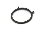 Okuma Gözlüğü Kolye Ucu, 2 Halkalı Oksitlenmiş Siyah Pirinç Çekiçli Cam Halka, Bulgular (36,5x2,5x2,5 mm) BS 1950 H1353