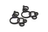 Black Charm, Oxidized Black Brass, Black Pendants, Charm Pendants, Oxidized Black Brass Round Charms With 1 Loop (44x27x2mm) N1467