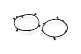 Daire Geometrik Kolye, 2 Dokulu Oksitlenmiş Siyah Pirinç Daire Geometrik Kolye, 1 Halka, Küpeler, Bulgular (52x1,9 mm) BS 1954 H1680