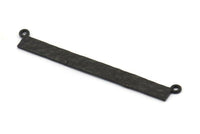 Siyah Dikdörtgen Kolye, 2 Halkalı 4 Oksitlenmiş Siyah Pirinç Çekiçlenmiş Dikdörtgen Kolye, Kolye Parçaları (53x5x0,80 mm) BS 2308