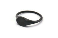 Black Oval Ring, 4 Oxidized Black Brass Ring Oval Settings (18mm) E265 H1328