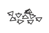 Black Triangle Charm, 24 Oxidized Black Brass Triangle Charms With 1 Loop (12x11.5x0.8mm) BS 2259