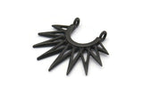 Siyah Sunny Kolye, 2 Halka, Bulgular, Tılsımlar ile 4 Oksitlenmiş Siyah Pirinç Sunny Etnik Kolye (24x27x1,6 mm) BS 2048