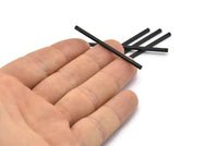 Siyah Kolye Çubuğu, 1 Delikli 10 Oksitlenmiş Siyah Pirinç Tılsım, Kolye, Çubuklar (2x50mm) BS 1754