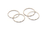 Silver Circle Connectors, 24 Antique Silver Plated Brass Textured Circle Connectors (18x0.8x1mm) BS 2318