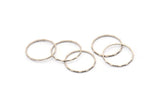 Silver Circle Connectors, 24 Antique Silver Plated Brass Textured Circle Connectors (18x0.8x1mm) BS 2318