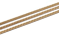 Brass Chain, Raw Brass Chain, Brass Double Link Flat Cable Chain (5x1.3mm) Z118