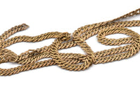 Brass Chain, Raw Brass Chain, Brass Double Link Flat Cable Chain (5x1.3mm) Z118
