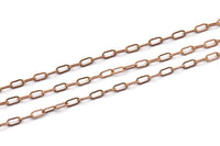 Brass Link Chain, Raw Brass Chain, Oval Link Chain, Paperclip Chain, Rectangle Chain (5x2.4mm) Z011