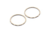 Silver Circle Connectors, 24 Textured Antique Silver Plated Brass Circle Connectors (16x0.8x0.9mm) BS 2325