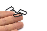 Siyah Dikdörtgen Charm, 2 Delikli 12 Oksitlenmiş Siyah Pirinç Dikdörtgen Bağlantı Parçası (10x20x2,5x0,80 mm) BS 1745