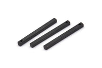 Tiny Necklace Bar, 12 Oxidized Black Brass Bar Charms With 1 Hole (2x25mm) BS 1755