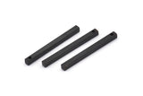 Tiny Necklace Bar, 12 Oxidized Black Brass Bar Charms With 1 Hole (2x25mm) BS 1755