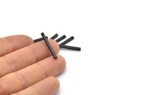 Tiny Necklace Bar, 12 Oxidized Black Brass Bar Charms With 1 Hole (2x25mm) BS 1755