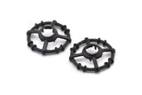 Black Circle Charm, 2 Oxidized Black Brass Round Pendants - Pad Size 8mm (26x6x2mm) BS 1897