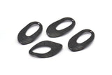 Black Oval Connector, 12 Oxidized Black Brass Oval Connectors (23x14mm) Bs 1284