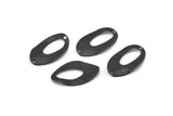 Black Oval Connector, 12 Oxidized Black Brass Oval Connectors (23x14mm) Bs 1284