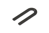 Siyah U Şeklinde Tılsım, 1 Delikli 10 Oksitlenmiş Siyah Pirinç U Şeklinde Tılsım, Boşluklar (30x13x0,80 mm) M164 H0900