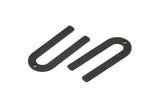 Siyah U Şeklinde Tılsım, 1 Delikli 10 Oksitlenmiş Siyah Pirinç U Şeklinde Tılsım, Boşluklar (30x13x0,80 mm) M164 H0900