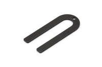 Siyah U Şeklinde Tılsım, 1 Delikli 10 Oksitlenmiş Siyah Pirinç U Şeklinde Tılsım, Boşluklar (30x13x0,80 mm) M164 H0900