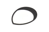 Siyah Damla Charm, 5 Delikli 2 Oksitlenmiş Siyah Pirinç Damla Charm (45x36x0,80 mm) M1010