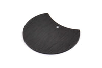 Siyah Ay Tılsımı, 1 Delikli 4 Dokulu Oksitlenmiş Siyah Pirinç Ay Tılsımı, Damgalama Boşlukları (28x21x0,80 mm) M063