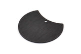 Siyah Ay Tılsımı, 1 Delikli 4 Dokulu Oksitlenmiş Siyah Pirinç Ay Tılsımı, Damgalama Boşlukları (28x21x0,80 mm) M063