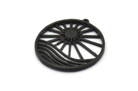 Siyah Güneş Tılsımı, 1 Döngülü 2 Oksitlenmiş Siyah Pirinç Güneş Tılsımı, Bulgular (30x28 mm) N1482 H0996
