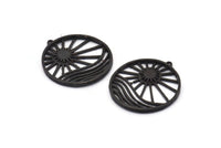 Siyah Güneş Tılsımı, 1 Döngülü 2 Oksitlenmiş Siyah Pirinç Güneş Tılsımı, Bulgular (30x28 mm) N1482 H0996