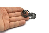 Siyah Güneş Tılsımı, 1 Döngülü 2 Oksitlenmiş Siyah Pirinç Güneş Tılsımı, Bulgular (30x28 mm) N1482 H0996