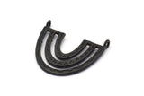 Black Charm, 2 Oxidized Black Brass, Black Pendants, Charm Pendants, Black U Shape Charms With 2 Loops (26x23x1.2mm) N1452 H0941