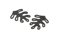 Siyah Yaprak Tılsımı, 1 Delikli 6 Oksitlenmiş Siyah Pirinç Yaprak Tılsımı, Bulgular (32x25x0,80 mm) M483