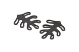 Siyah Yaprak Tılsımı, 1 Delikli 6 Oksitlenmiş Siyah Pirinç Yaprak Tılsımı, Bulgular (32x25x0,80 mm) M483