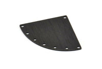 Black Triangle Charm, 4 Textured Oxidized Black Brass Fan Charms With 8 Holes, Stamping Blanks, Findings (40x27x0.80mm) M299