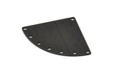 Black Triangle Charm, 4 Textured Oxidized Black Brass Fan Charms With 8 Holes, Stamping Blanks, Findings (40x27x0.80mm) M299