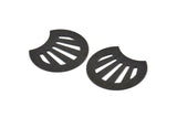 Siyah Kabuk Boşluğu, 2 Dokulu Oksitlenmiş Siyah Pirinç Kabuk Damgalama Boşluğu, Bulgular (35x28x0,80 mm) M128