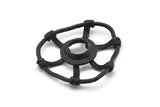 Siyah Kolye, 3 Pençe ve 11 mm Ped Ayarı ile 2 Oksitlenmiş Siyah Pirinç Soyut Kolye Bulguları (41x36x8x2mm) BS 1923 H1306